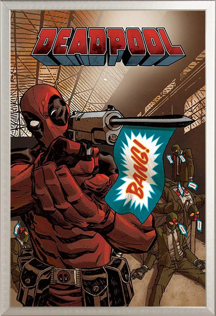 Décoration murale Deadpool Bang : affiche encadrée Shinsuke alu pour bureau