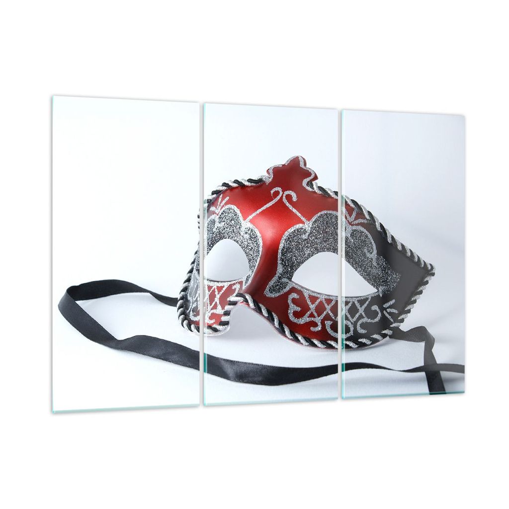 Bilder auf glas - Venedig Karneval Maske - 105x70cm - Glasbilder - Wandbilder - Kunstdruck - zum Aufhängen bereit - Wanddekoration aus Glas - Glas...