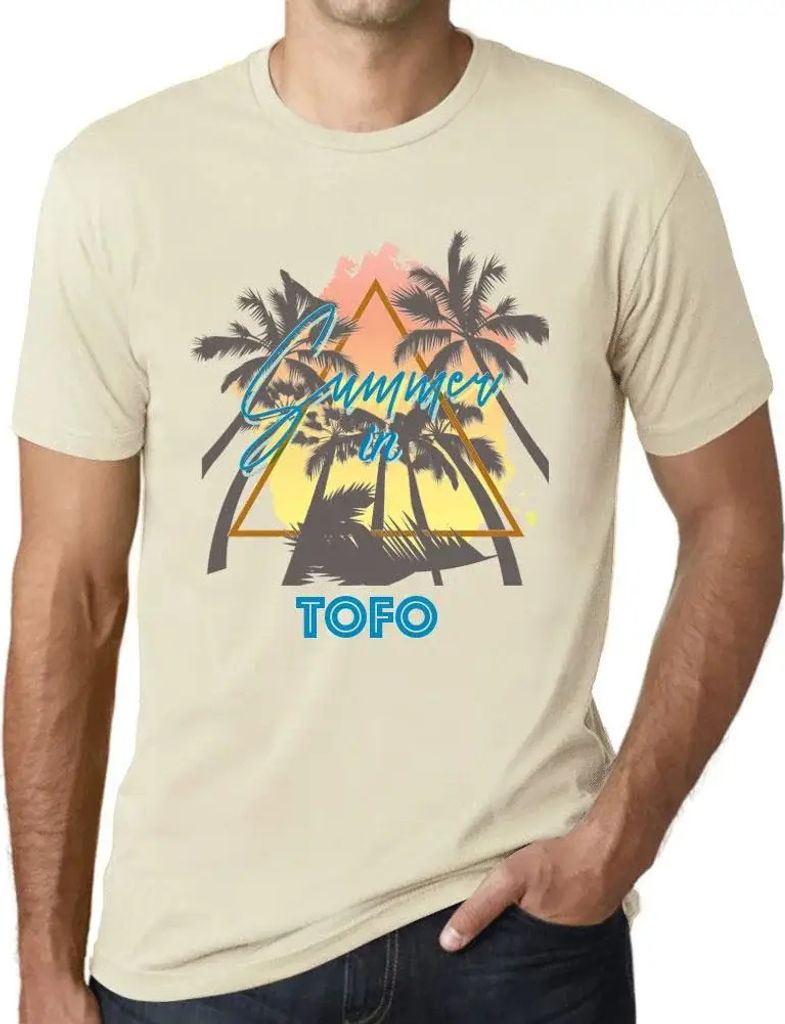Herren Grafik T-Shirt Palmen Sonnenschein Sommer in Tofo – Palm, Sunshine, Summer In Tofo – Öko-Verantwortlich Vintage Jahrgang Kurzarm Lustig...