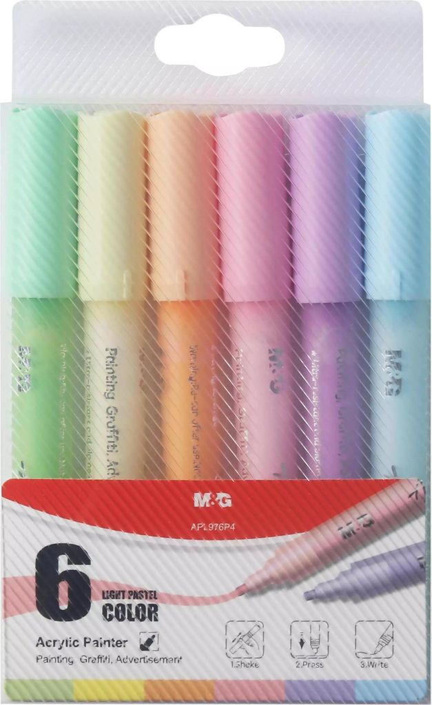 Acrylmarker 1-2mm 6k Pastell M&G