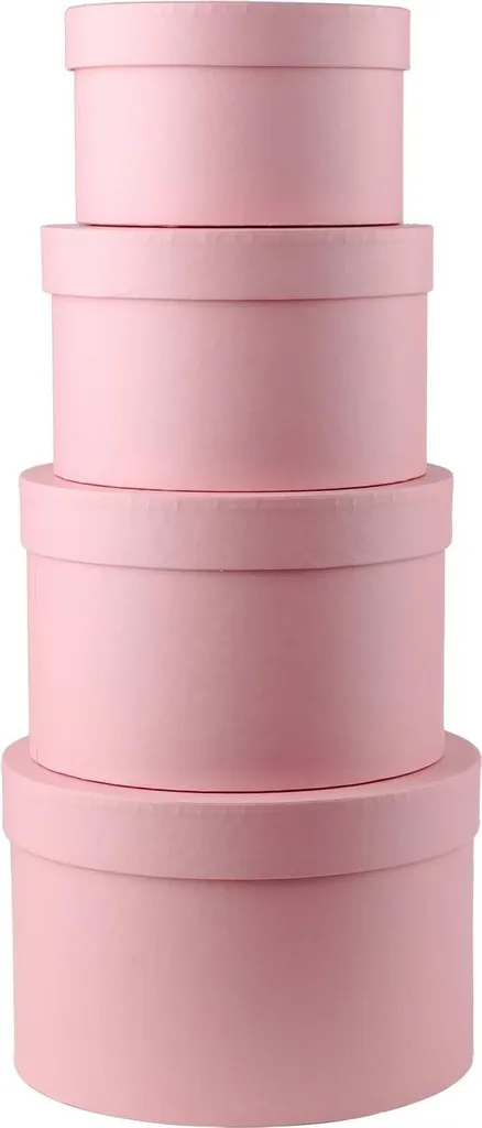 Boîte de Rangement Ronde et Emballage Cadeau en Carton Multi-usage x4