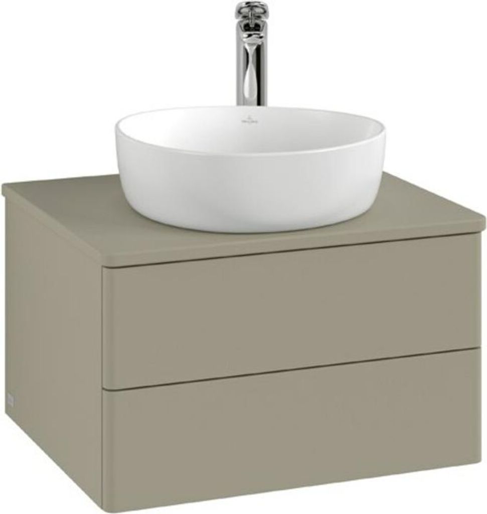 V&B Waschtischunterschrank ohne Frontstruktur -Beleuchtung Antao 60x36x50cm, HL, WBP-farbe Lac, bla m Lac
