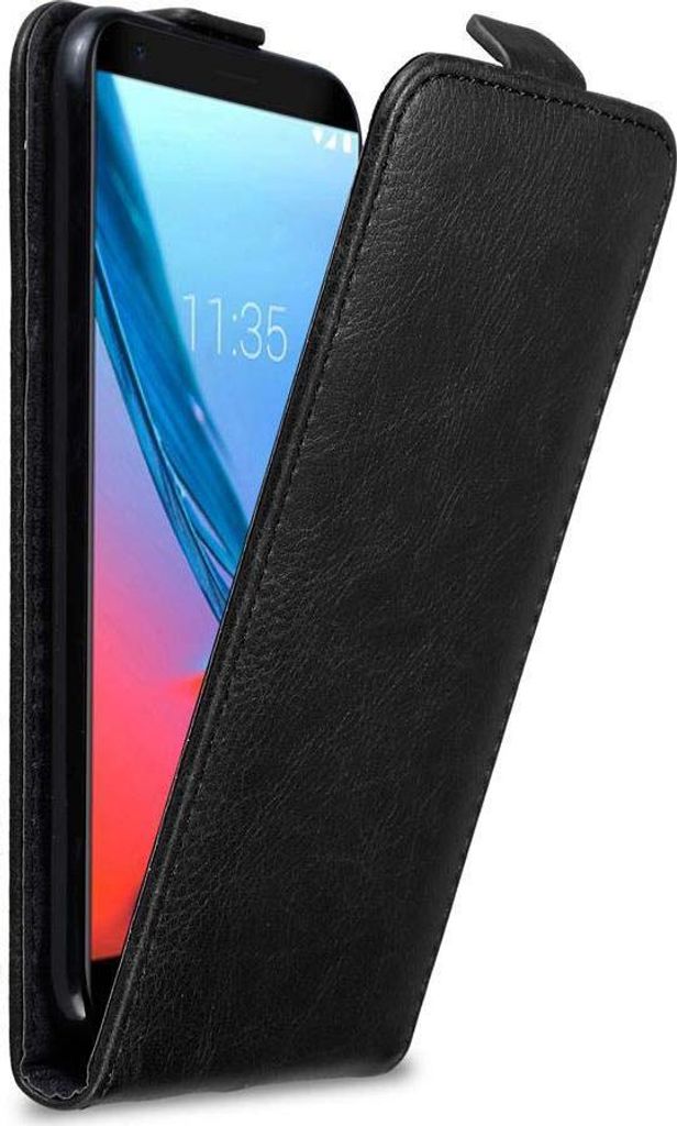 Cadorabo Hülle für ZTE Blade V9 Schutz Hülle in Schwarz Flip Etui Handyhülle Case Cover