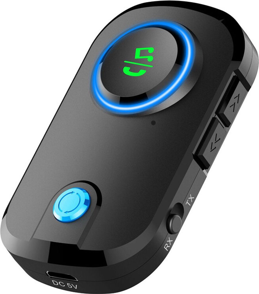 2-in 1 Wireless Bluetooth kompatible Audio Adapter Empfänger Sender für Auto Tv Pc Kopfhörer schwarz