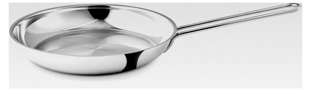 Eva Trio | Edelstahl Bratpfanne 28 cm Steel Base | Präzises Braten bei hoher Hitze | Polierter Edelstahl