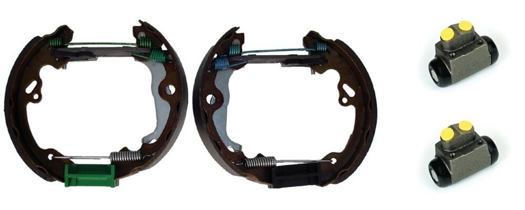 Bremsbackensatz KIT & FIT Hinten von Brembo Ø 203 mm vormontiert (K 24 059) Bremsbackensatz Bremsanlage Bremsklötze, Bremssteine