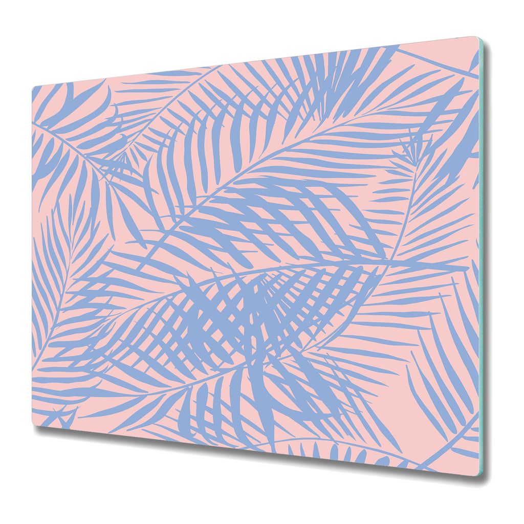 Küche Teller - Schneidebrett Glas - Herdabdeckung -Palmy blau rosa