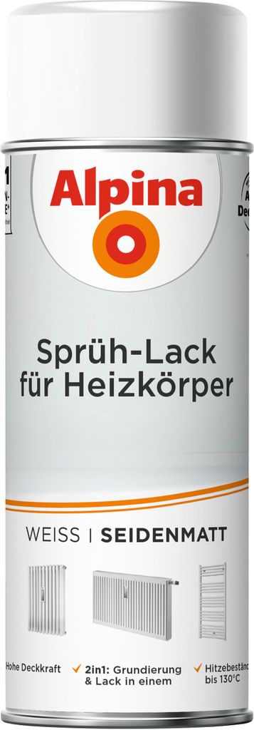 Alpina Sprühlack für Heizkörper 400 ml weiß seidenmatt Produktbild 