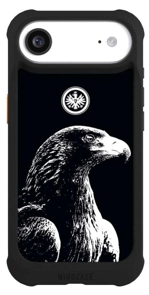 NIVOCASE Hülle für Apple iPhone Air Stoßfeste Handyhülle NIVOmax Case Schwarz Eintracht Frankfurt Offizielles Lizenzprodukt Attila