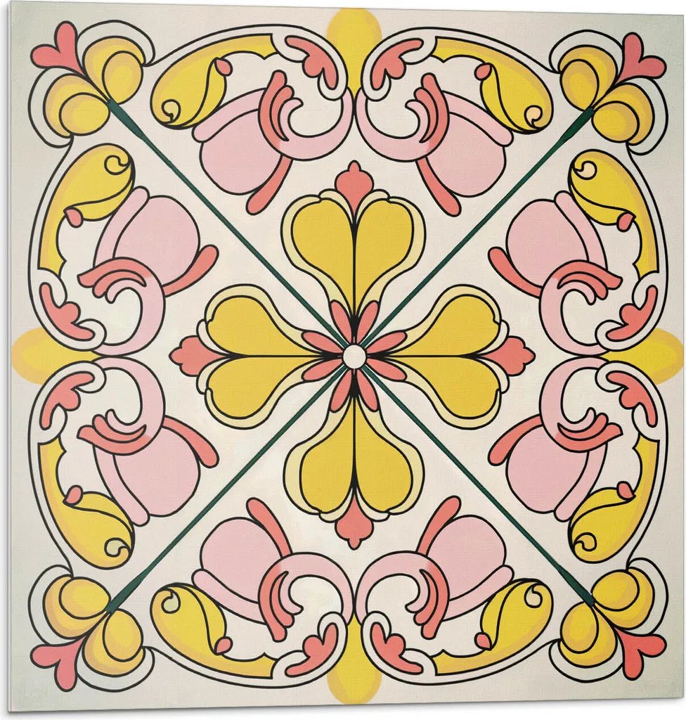 Decorazioni Murali Floreali 20x20 cm - 20 Piastrelle PVC Adesive - 1