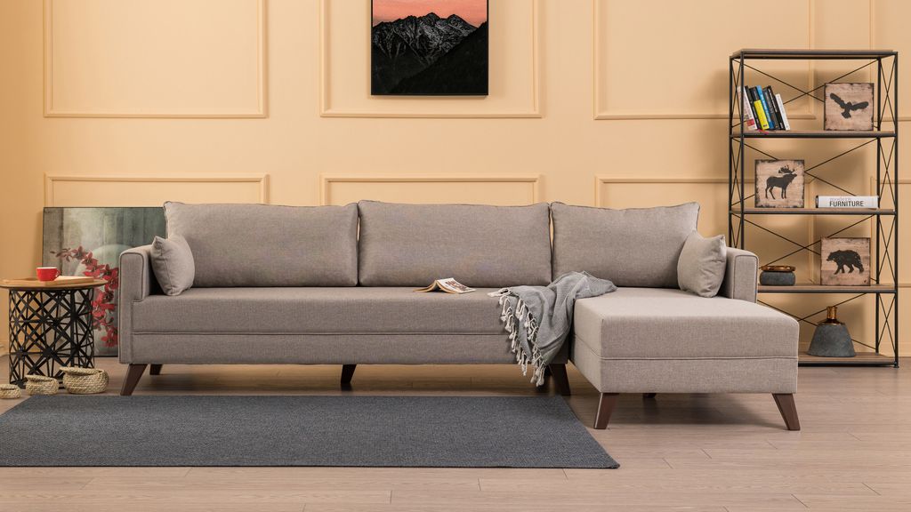 Hanah Home, Bella- BLC1513, Sahne, Schlafsofas, Rahmen: Produktbild 