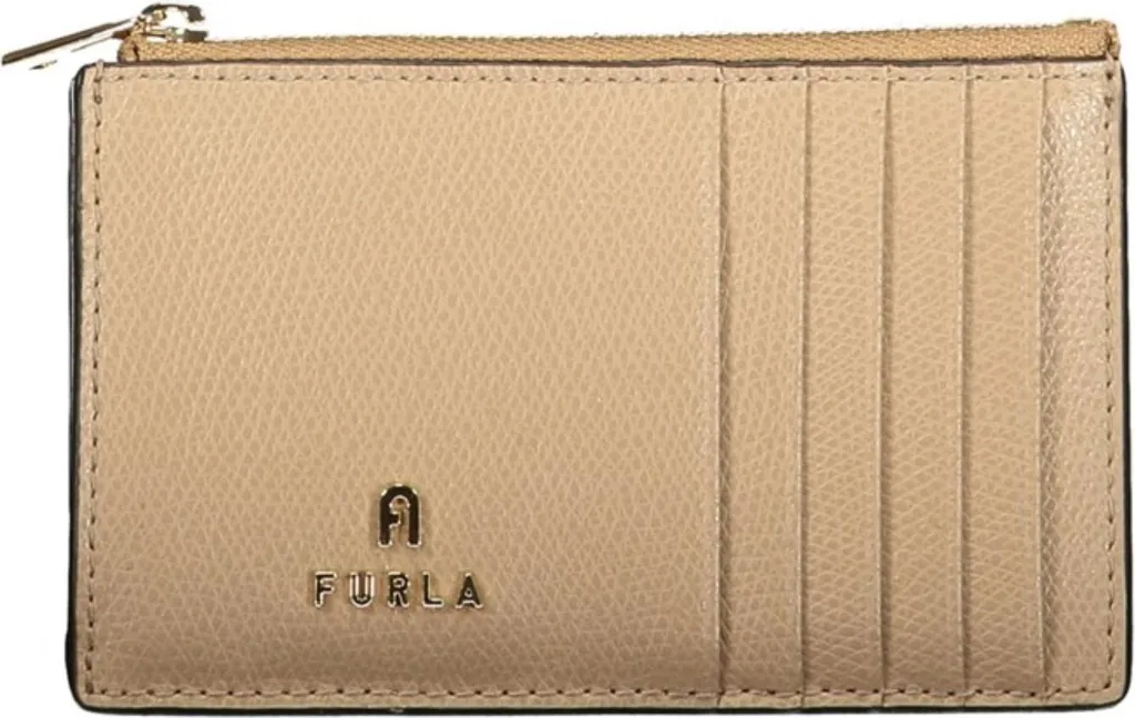 Portefeuille Furla WP00310 en Cuir Grainé Jaune avec Fermeture Pression