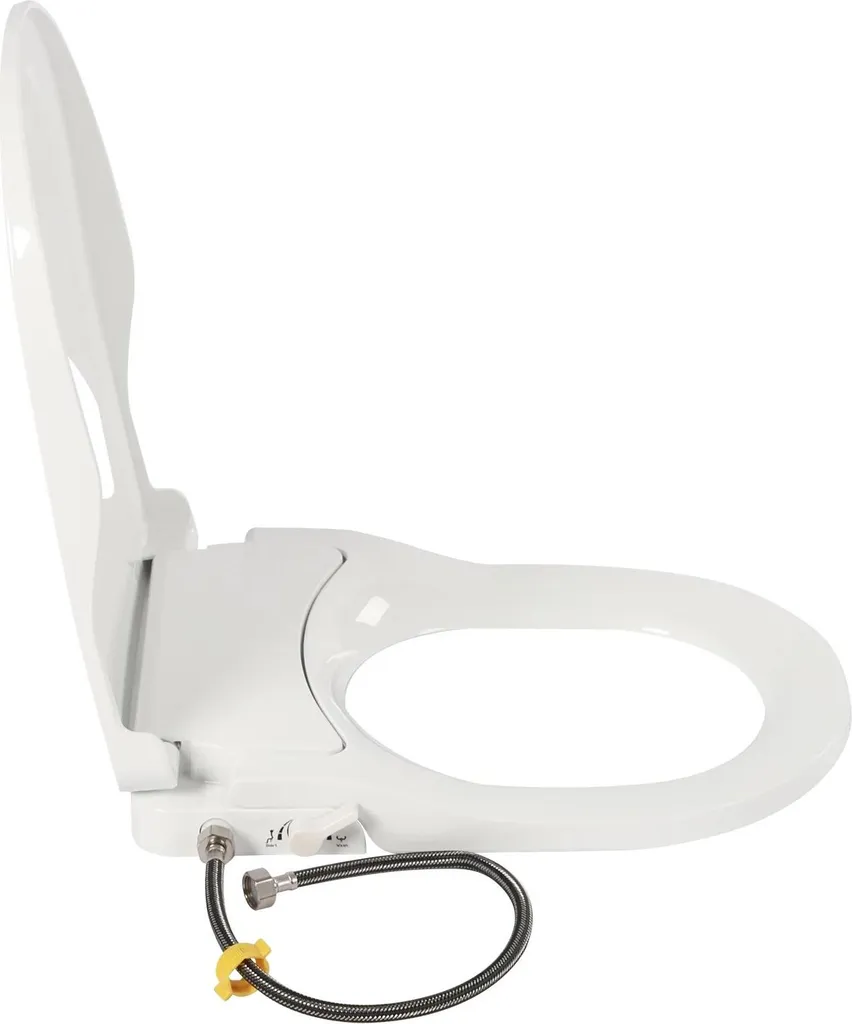 Solution bidet WC forme D sans électricité pour nettoyage double buse - 4