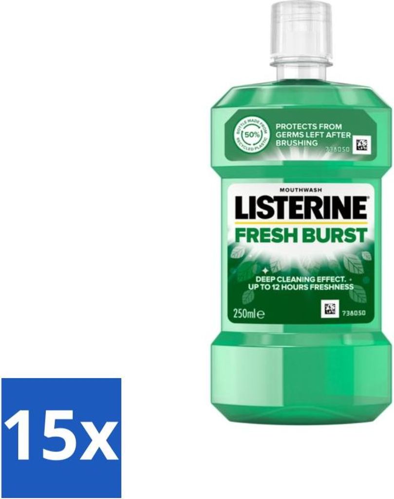 Listerine - Mundwasser - Fresh Burst - 250 ml - Vorteilspack - 15 Stücke