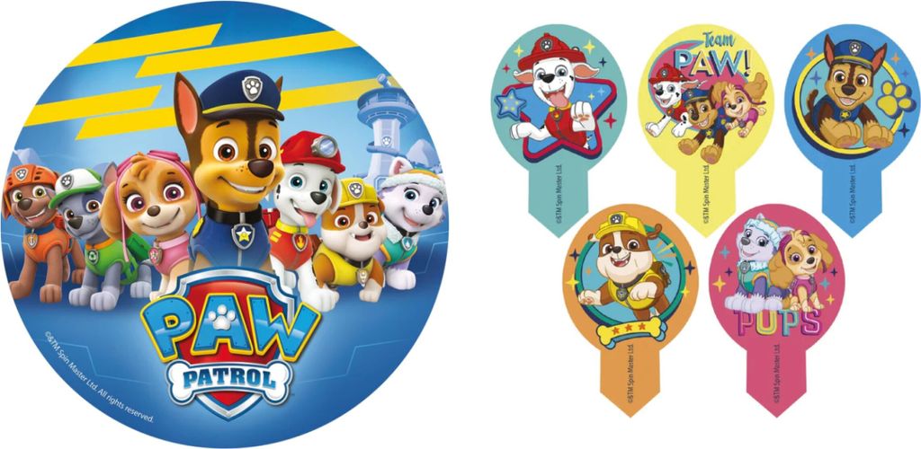 2er Set Paw Patrol Tortenaufleger + Muffinaufstecker Produktbild 