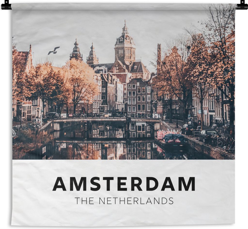 MuchoWow Wandteppich Wandbehang Amsterdam - Niederlande - Aufschwung 90x90 cm Tapisserie Dekoration Wandtuch - Wandaufhänger