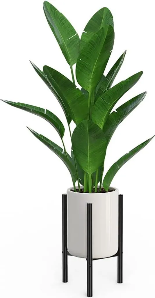 Support à plantes pour salon et balcon - Métal noir réglable 25cm