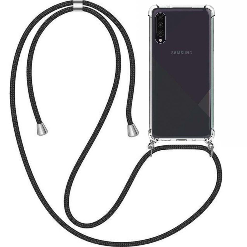 Handyhülle passend für Samsung Galaxy A30s mit Handykette und Stoßfänger - TPU Backcover stoßfest mit Band - Smartphonica
