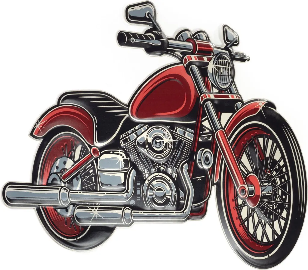 Insegna Latta Moto Rossa Moritz 70x47 | Regalo Vintage per Biker