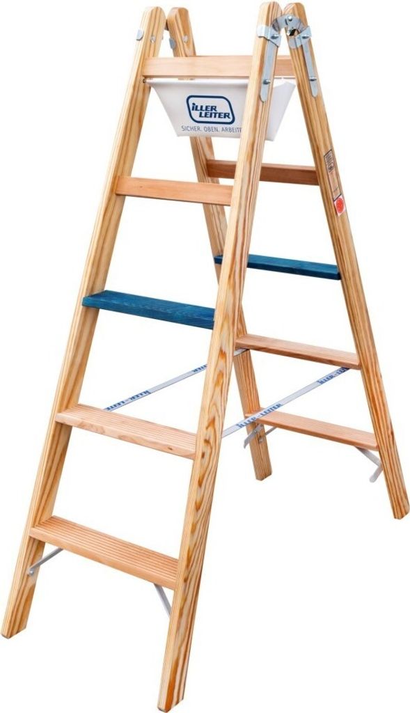 ILLER-LEITER Holz Stufen Stehleiter Plus 2x4 Stufen ERGO Produktbild 