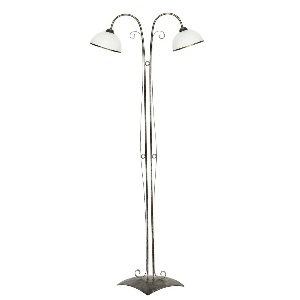 Lampadaire double éclairage pour illuminer les coins sombres or 2xE27