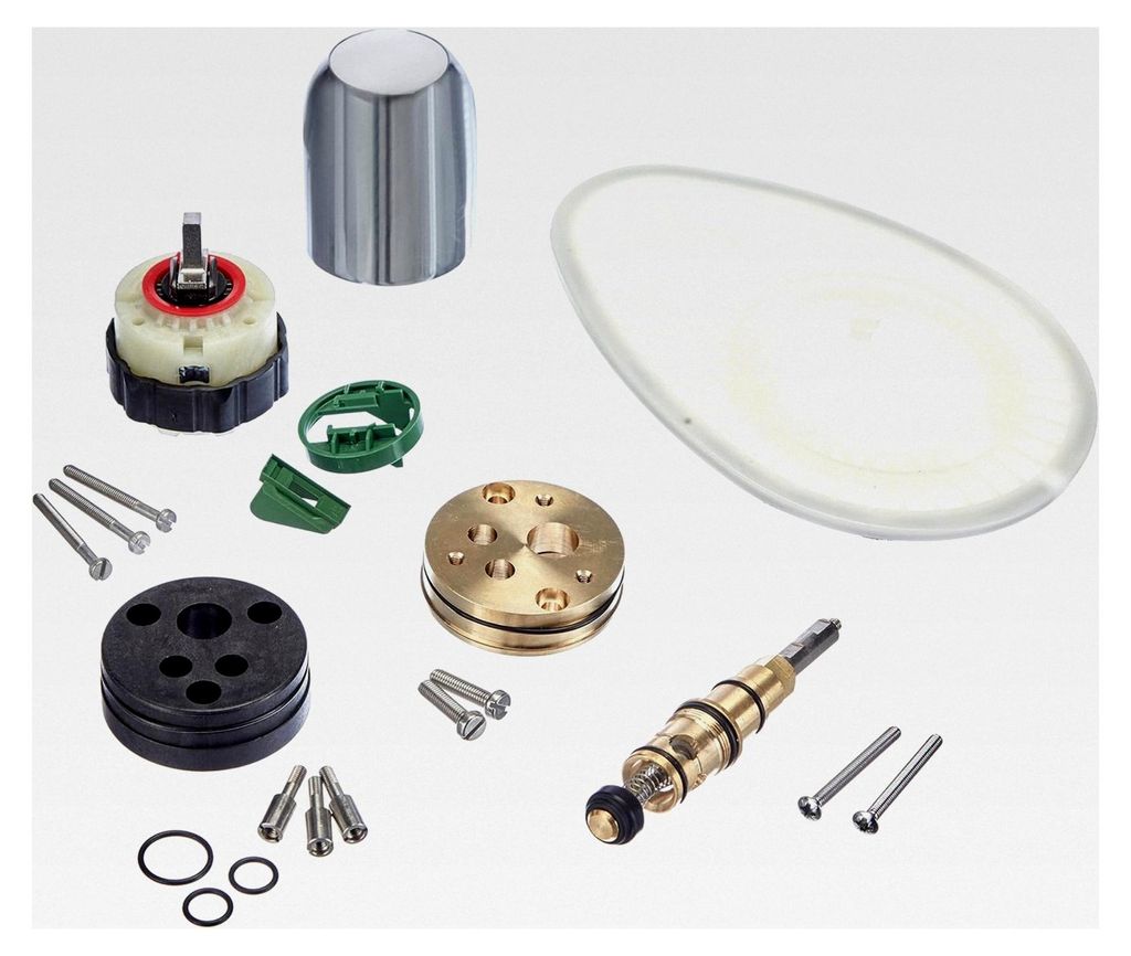 Renovierungs-Set für alte Unterputz-Bausätze 1 Badarmaturen mit Adaptionsteilen für Kartuschen Ø 53 mm oder 47 mm und einstellbarer Temperaturb...