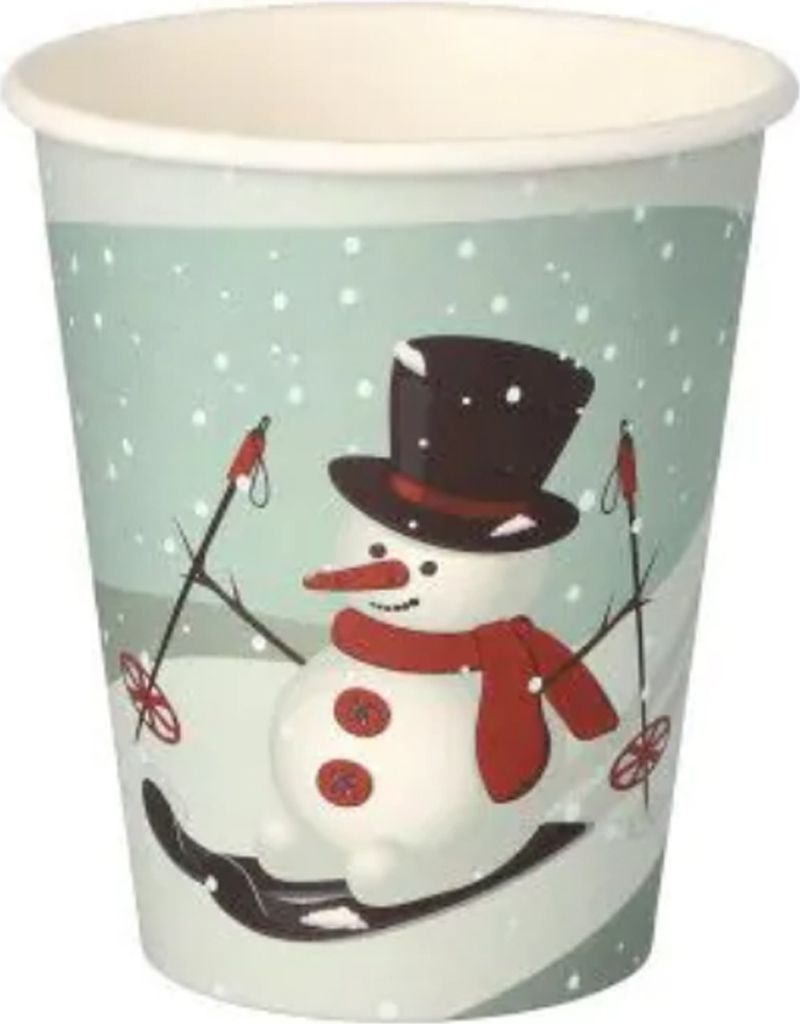 STARPAK 89846 50 STARPAK Einweg-Trinkbecher Snowman 0,2 l Immagine del prodotto 