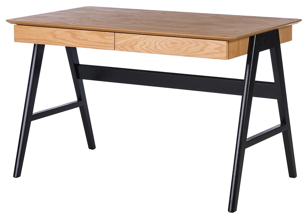 home24 Schreibtisch - Eiche Teilmassiv Produktbild 