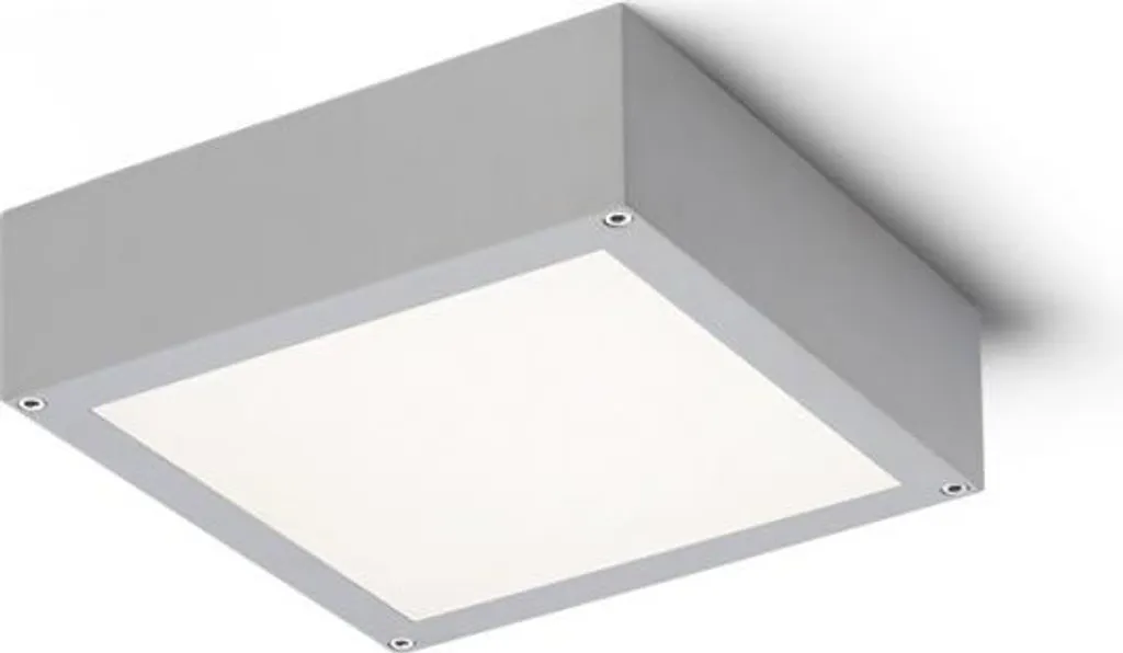 Plafonnier étanche IP54 SCOTT LED 9,8W gris argenté 3000K lumière chaude