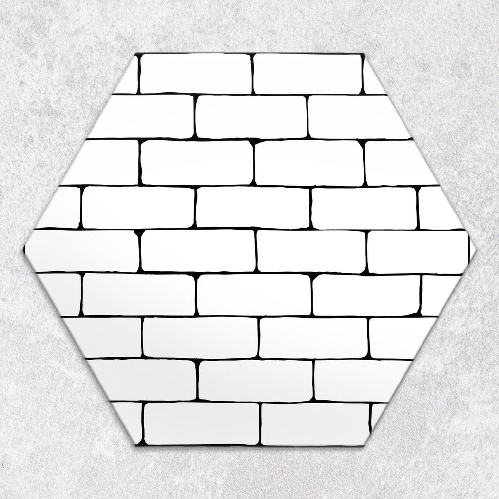 Glas-Herdabdeckplatten Glaskeramikkochfeld-Abdeckung Spritzschutz Glas hexagon 40 cm weißer Ziegel