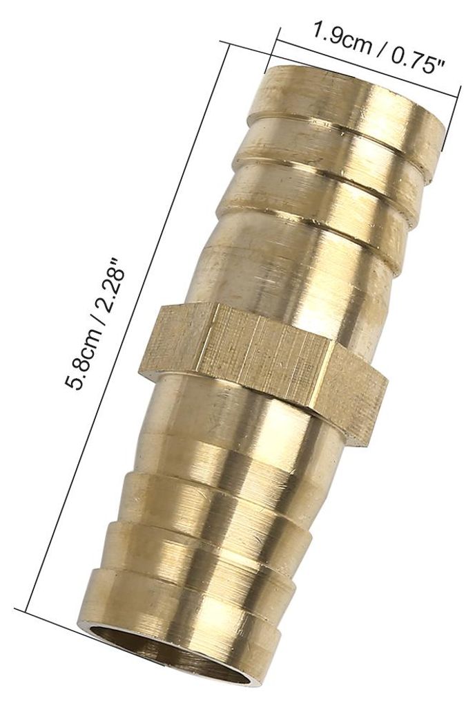 5Stk. Messing Widerhaken Schlauchanschluss gerader Anschluss fš¹r Wasser 19mm