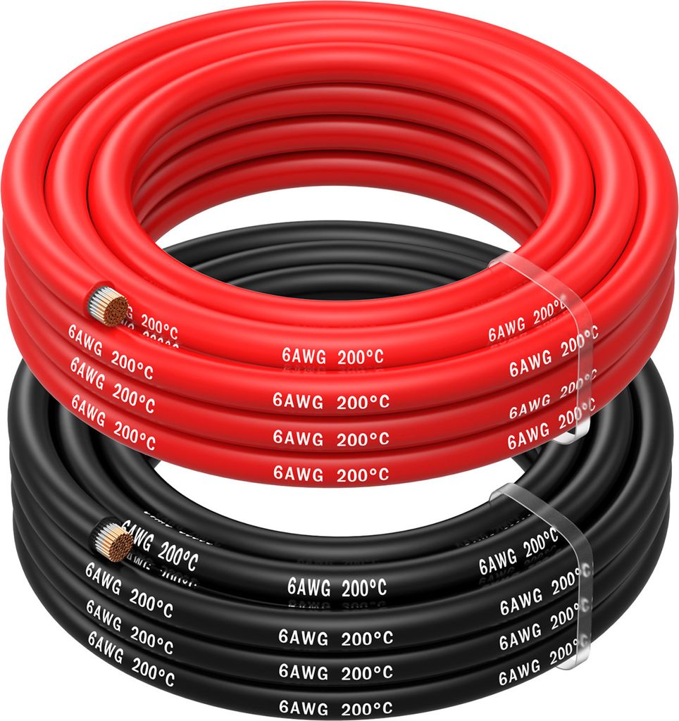 MMOBIEL MMOBIEL 6 AWG Silikon Elektronik Kabel - 6 Gauge Verzinnte Kupferkabel 2.5 m