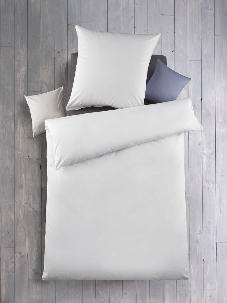 Optidream Baumwolle Renforcé Bettwäsche "Exklusiv" Uni 135x200 cm + 80x80 cm Weiss