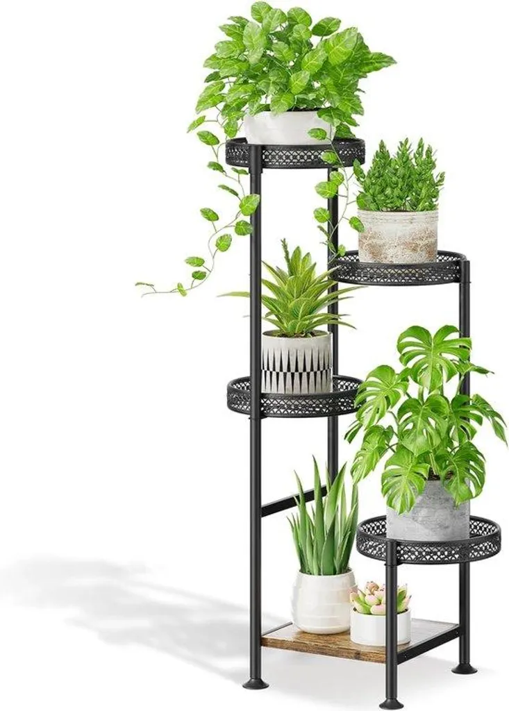 Support plantes gain de place pour petits appartements métal et bois
