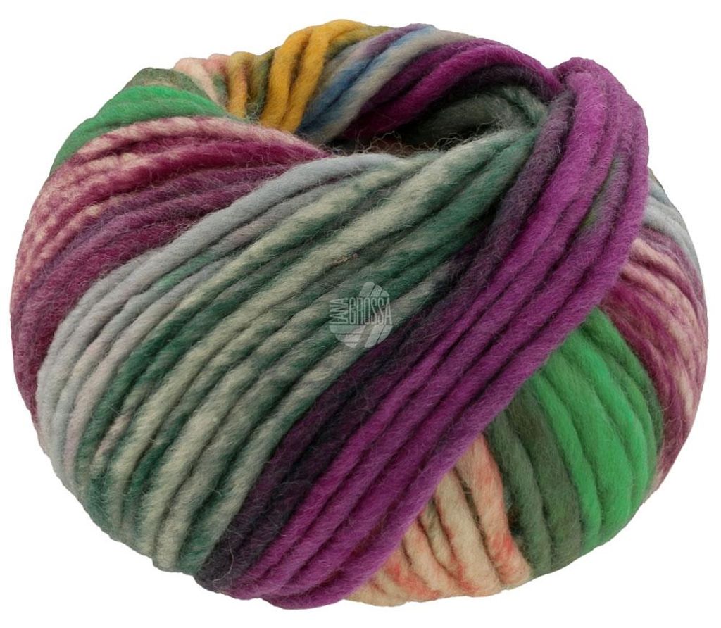 Lana Grossa - Feltro Bosco 0722 gelb lachs smaragd brombeer Produktbild 