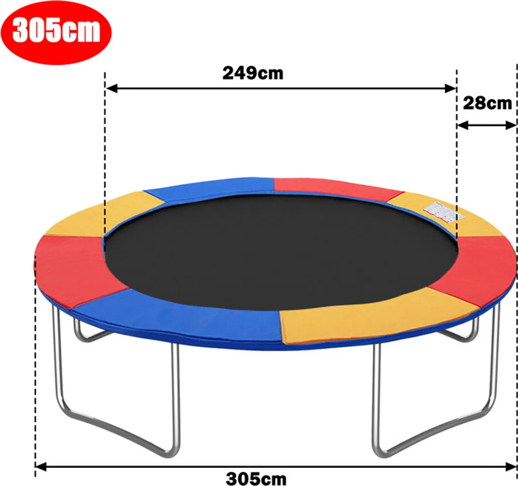 Coussin de protection pour trampoline 305 cm avec mousse haute densité