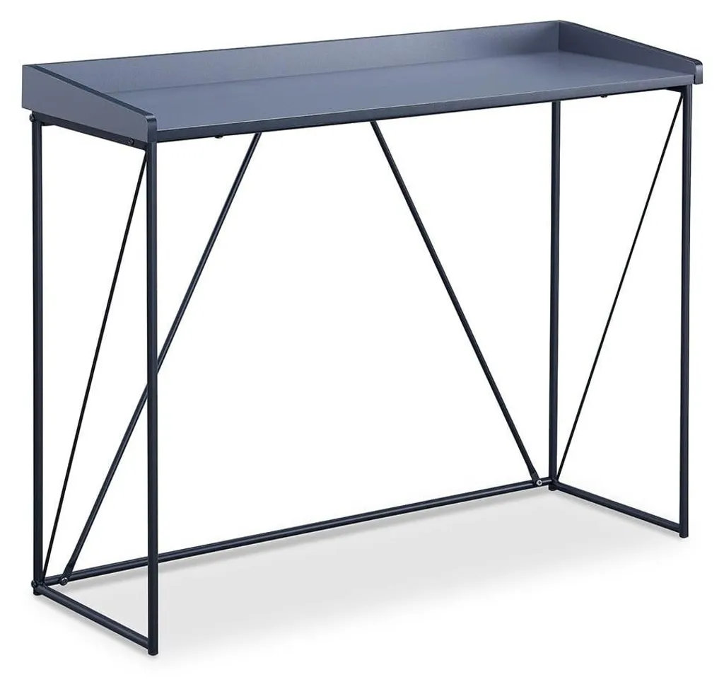 CALICOSY Console Structure Noir Plateau Gris L100 cm pour Entrée Design