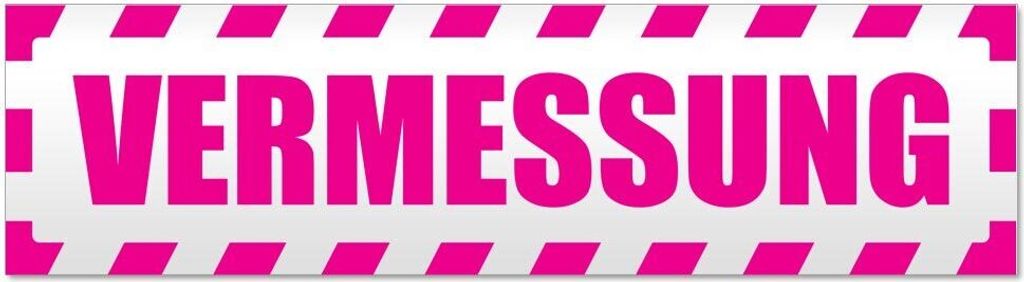 Kiwistar Vermessung gestreift Magnetschild Schild magnetisch - 30cm Pink - Magnetfolie für Auto PKW Kfz