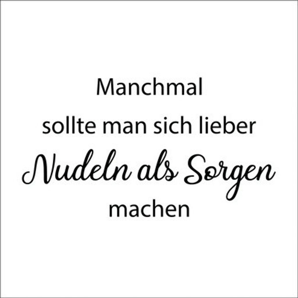 Glasbild Nudeln Statt Sorgen 30x30 cm