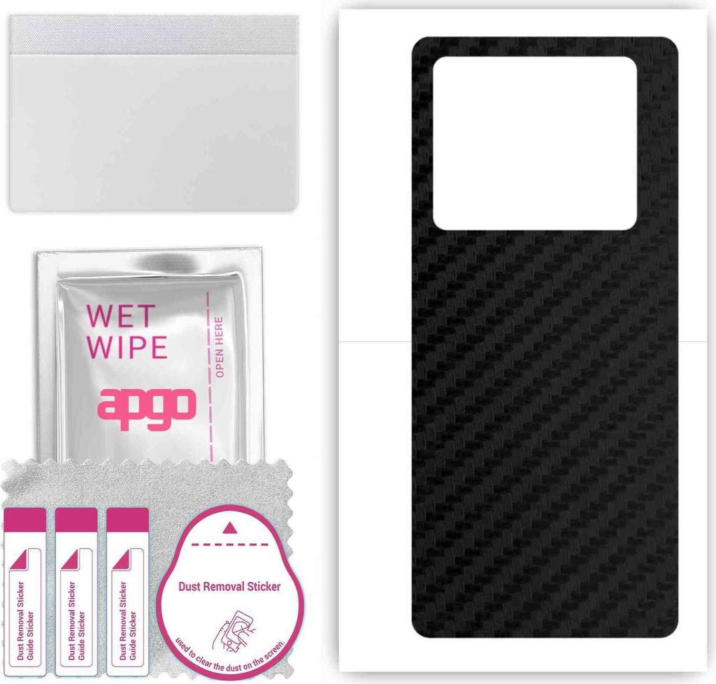 apgo Rückseite Schutzfolie, Skin, kompatibel mit Infinix Note 40 Pro, Hinten Displayschutzfolie aus Vinylfolie, kratzfest, einfache Montage - Schw...