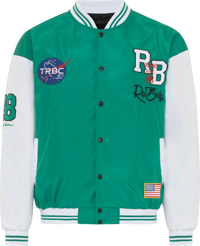 im sportlichen Varsity-Look Baseballjacke