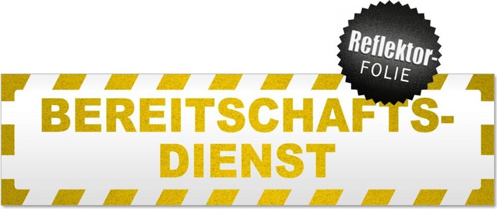 Bereitschaftsdienst gestreift Magnetschild Schild magnetisch