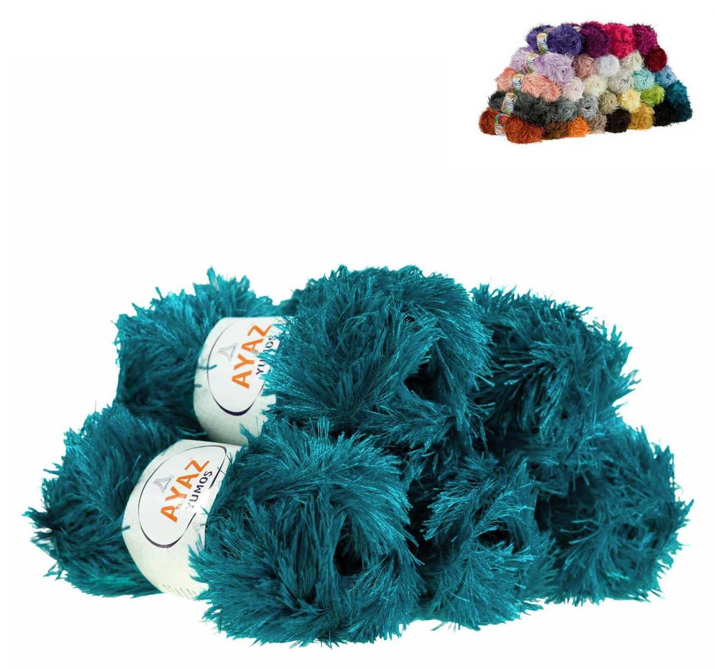 5 x 100g Strickgarn Yumos dunkelpetrol