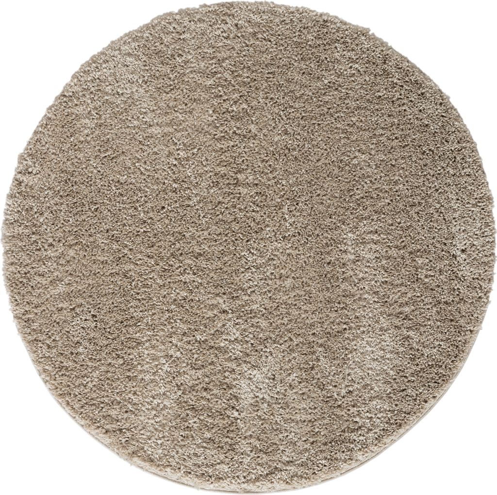 MY-RUG Teppich, Hochflorteppich Shaggy Star, 150x150, beige, leicht glänzend, extra flauschig, rund