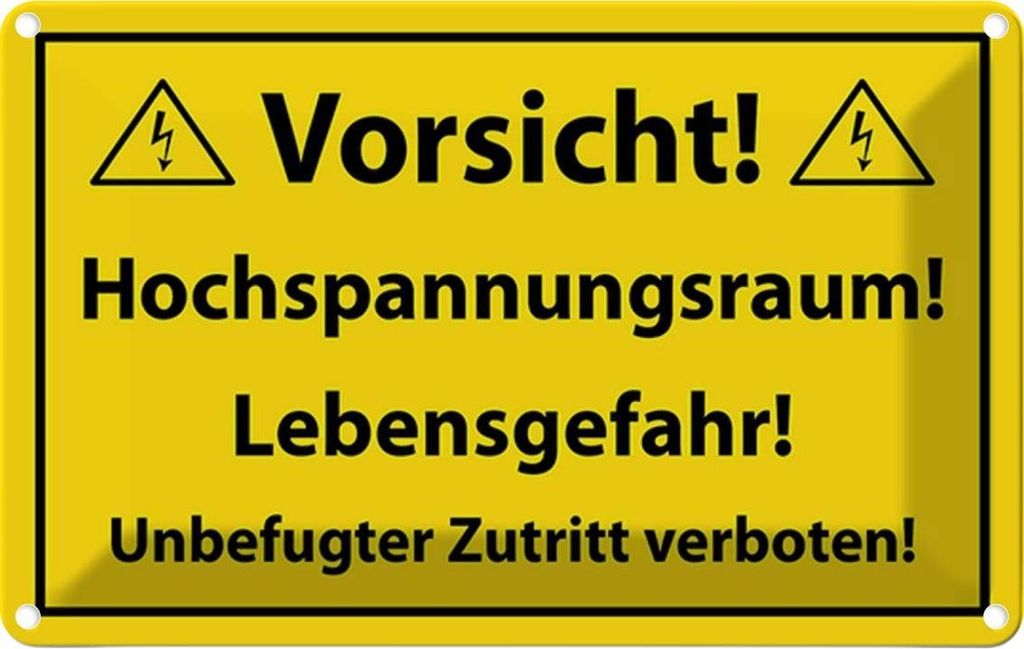 vianmo Blechschild 20x30 cm Vorsicht Hochspannungsraum Warnschild Hinweisschild Sicherheit