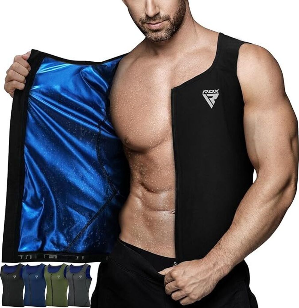RDX Herren Sauna Shirt Sauna Weste Schwitzanzug Herren Body Shaper Workout Hot Tank Top Bauch Abnehmen Shapewear