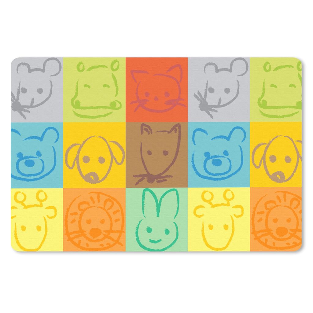 MuchoWow Schreibtischunterlage Tiere - Muster - Kinder - Regenbogen 60x40 cm - XXL Mauspad - Großes Mauspad