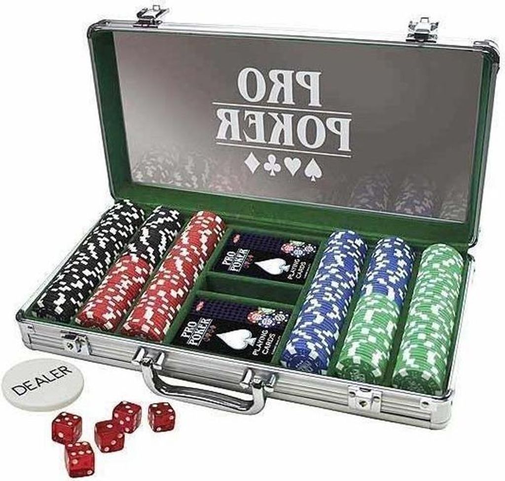 Poker Koffer Tactic ProPoker 300 Jetons, Aluminium und Plexiglas, 2 Kartenspiele, 5 Würfel