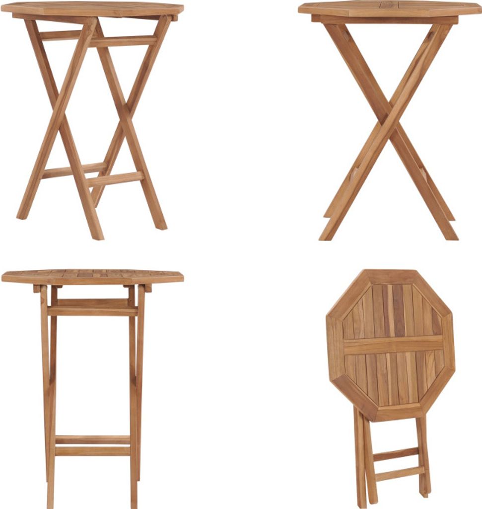 vidaXL Klappbarer Gartentisch 60×60×75 cm Teak Massivholz - Gartentisch - Gartentische - Bistrotisch - Bistrotische