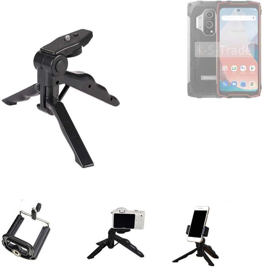 K-S-Trade Stativ Tisch-Ständer Dreibein Handy-Stativ Ständer kompatibel mit Blackview BV9300 Mini-Stativ Smartphone Tripod Handy-Stativ aus Plastik